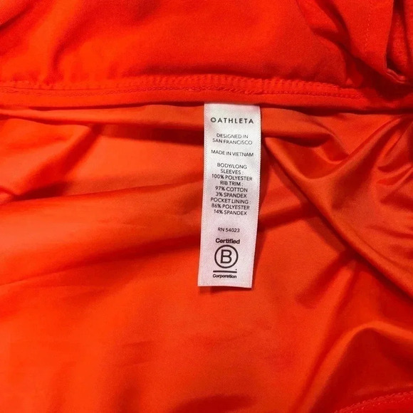 ATHLETA  Jacket Zion Microfleece Long Sleeve Orange Full Zip Women’s Size XS - Picture 10 of 15